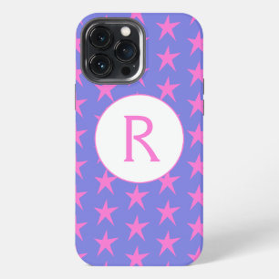 Funda Para iPhone 13 Pro Max Estrellas iniciales moradas y rosadas