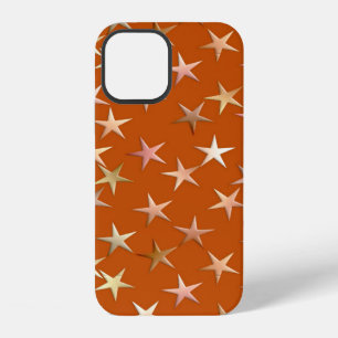 Funda Para iPhone 12 Estrellas metálicas, tonos de oro pálido y cobre