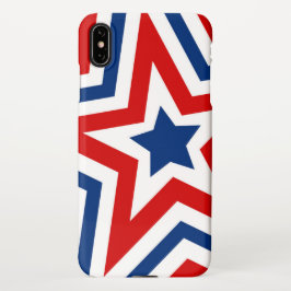 Funda Para iPhone XS Max Estrellas patrióticas de color rojo blanco y azul