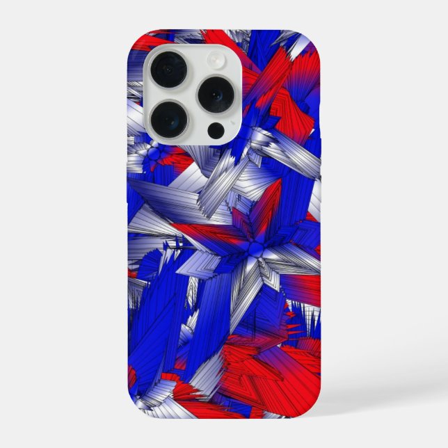 Funda Para iPhone Estrellas Rojas Blancas y Azules (Reverso )