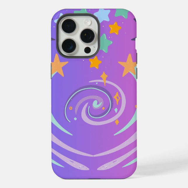 Funda Para iPhone estrellas y corazón hermosos (Reverso )