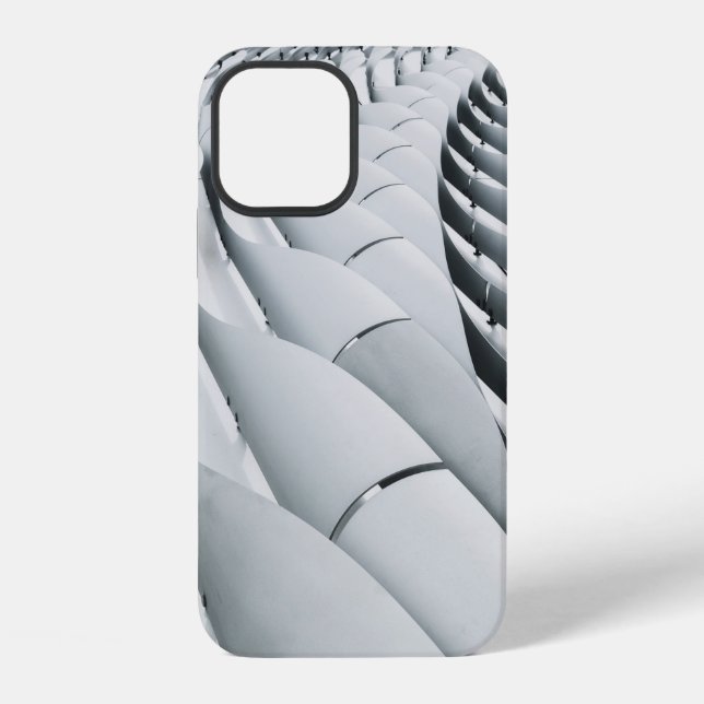 Funda Para iPhone estructura de edificio blanco y gris (Reverso )