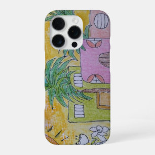 Funda Para iPhone 16 Pro Estuche Beach Huts Golden Skies para iPhone / iPad