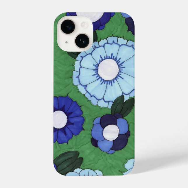 Funda Para iPhone Estuche Blue Floral Phone (Reverso )