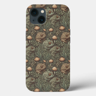 Estuche Cottagecore Frog and Mushroom iPhone / iPa