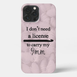 Funda Para iPhone 13 Pro Max Estuche Crochet Hook License Crafts Typography par