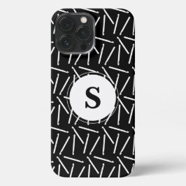 Funda Para iPhone 13 Pro Max Estuche Crochet Hooks Crafts Monograma Oscuro para