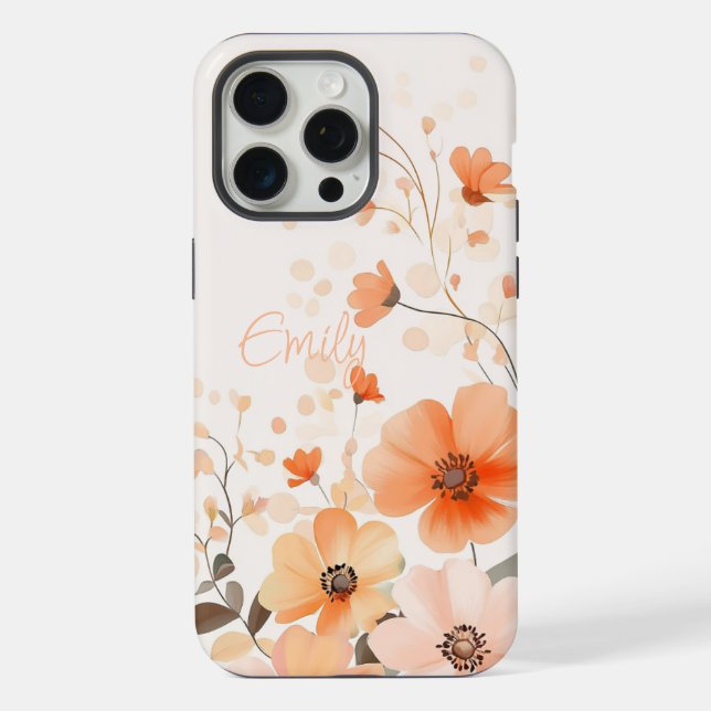 Funda Para iPhone Estuche Cute Flower Pattern Name iPhone (Reverso )