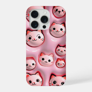 Estuche Cute Kawaii Pink Cat Phone