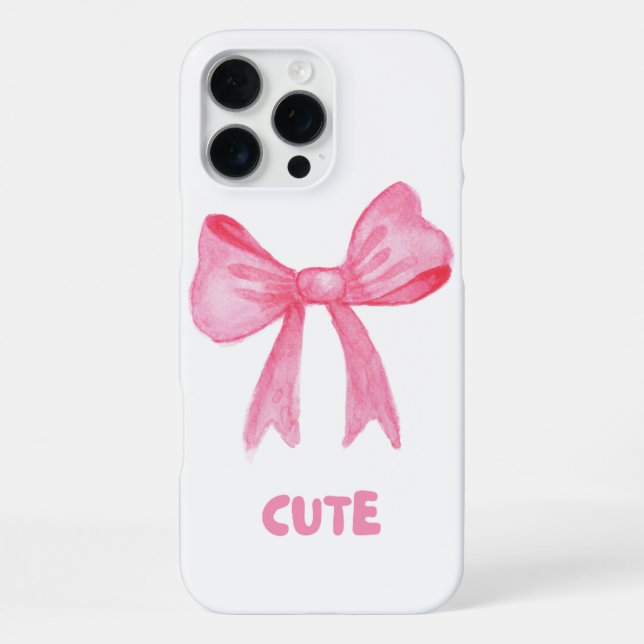 Funda Para iPhone Estuche "Cute" para teléfono Pastel Bow Rosado (Reverso )