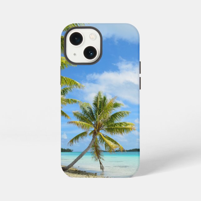 Funda Para iPhone Estuche de iphone de playa de palmeras (Reverso )