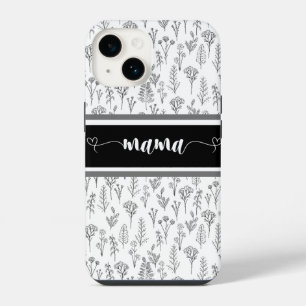 Funda Para iPhone 14 Estuche de Iphone en blanco y negro para mamá