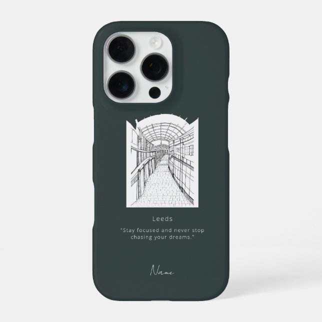 Funda Para iPhone Estuche de iphone Leeds Tone Sketch (Reverso)