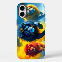 Estuche de teléfono colorido para leones