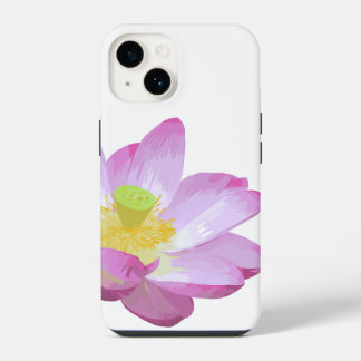 Funda Para iPhone 14 Estuche de teléfono con flores de lirio rosa