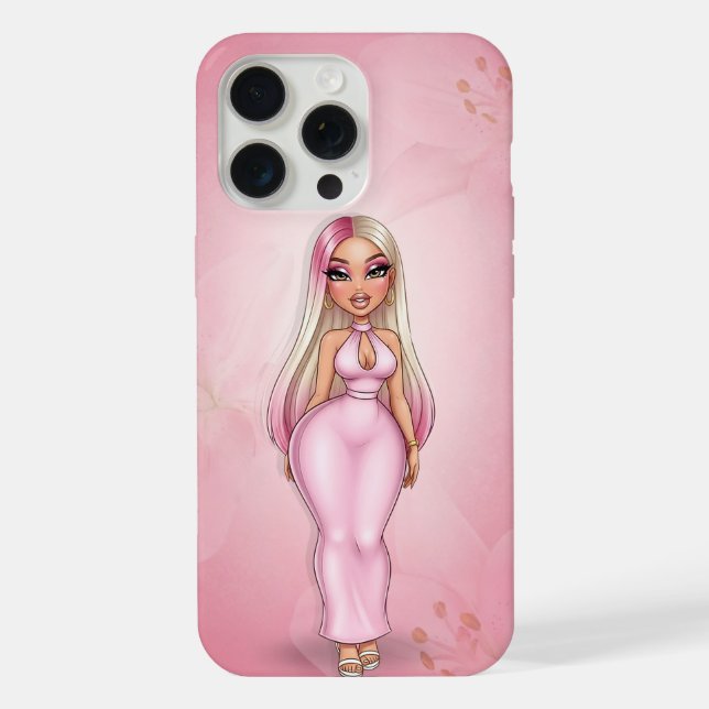 Funda Para iPhone Estuche de teléfono con glamour rosa personalizado (Reverso )
