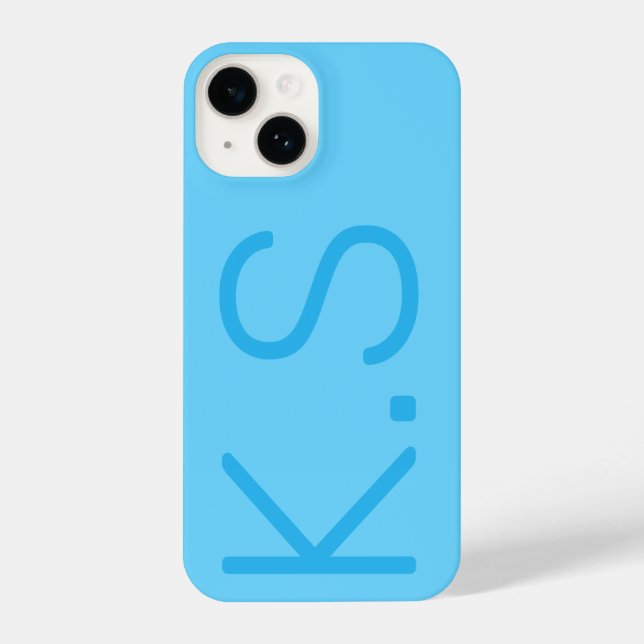 Funda Para iPhone Estuche de teléfono con monograma azul personaliza (Reverso )