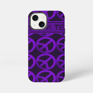 Funda Para iPhone 13 Mini Estuche de teléfono con signo de paz púrpura con t