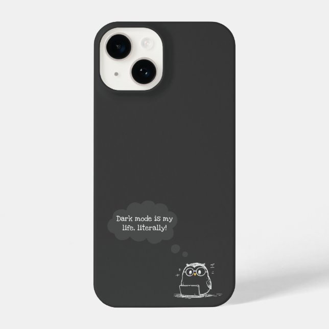 Funda Para iPhone Estuche de teléfono de búho en modo oscuro para am (Reverso )