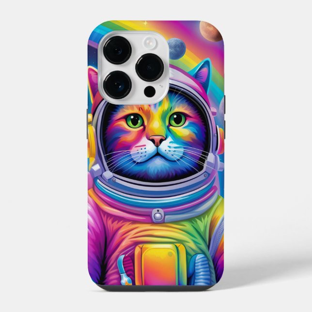 Funda Para iPhone Estuche de teléfono de Cat Space (Reverso )