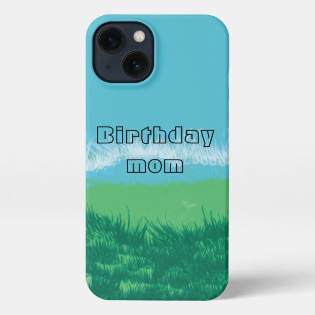 Funda Para iPhone Estuche de teléfono de cumpleaños para mamá -moder (Reverso )