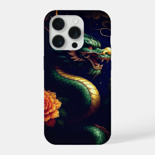 Estuche de teléfono de dragón chino majestuoso.