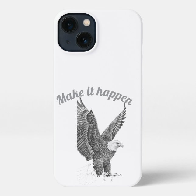 Funda Para iPhone Estuche de teléfono de esbozo de águila de liberta (Reverso )