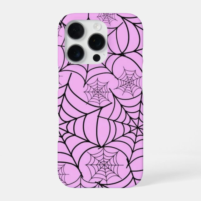 Funda Para iPhone Estuche de teléfono de Halloween para Araña Rosa (Reverso)