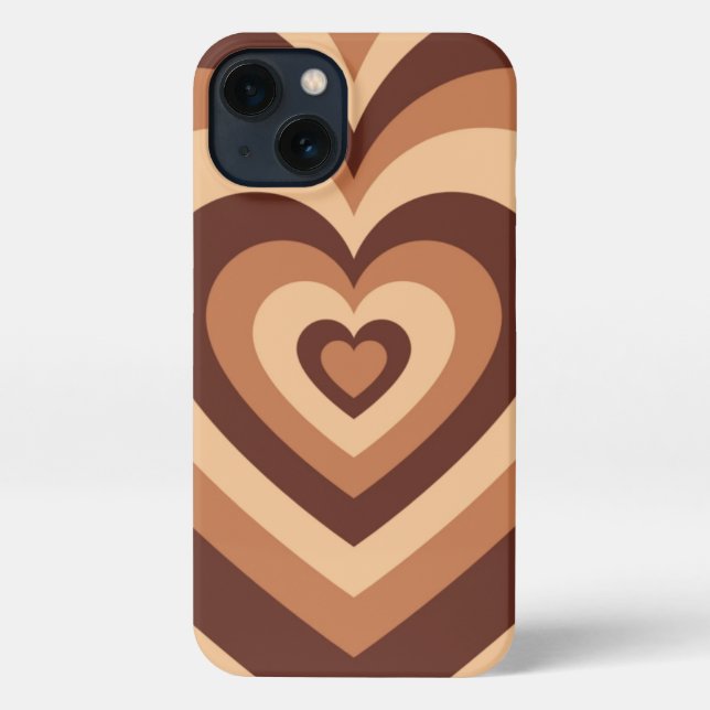 Funda Para iPhone Estuche de teléfono de Latte Hearts (Reverso )
