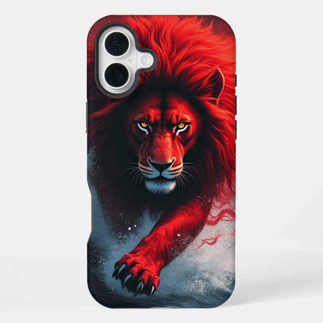 Funda Para iPhone Estuche de teléfono de león rojo (Reverso )