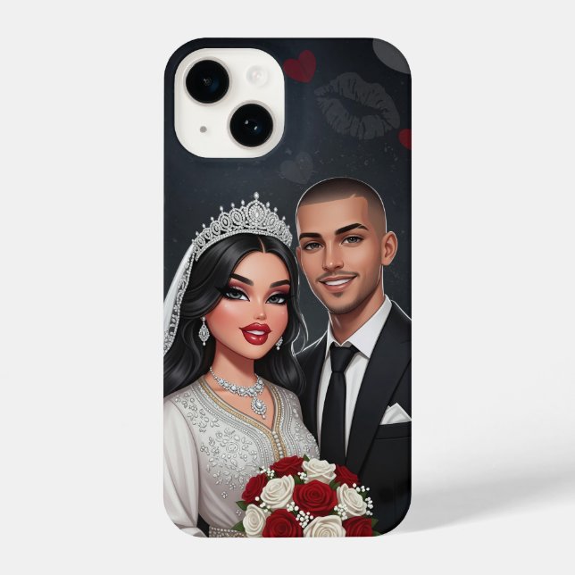 Funda Para iPhone Estuche de teléfono de pareja Boda personalizado (Reverso )