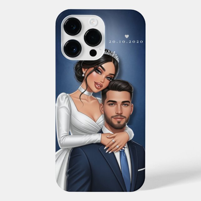 Funda Para iPhone Estuche de teléfono de pareja Boda personalizado (Reverso)