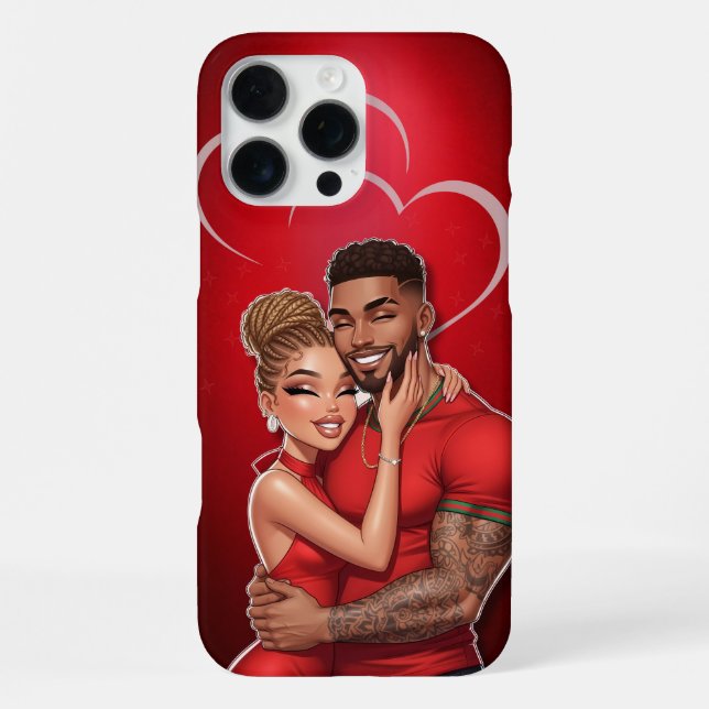 Funda Para iPhone Estuche de teléfono de pareja de glamour rojo pers (Reverso )