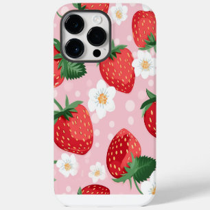 Funda Para iPhone 14 Pro Max Estuche de teléfono de patrón de fresa