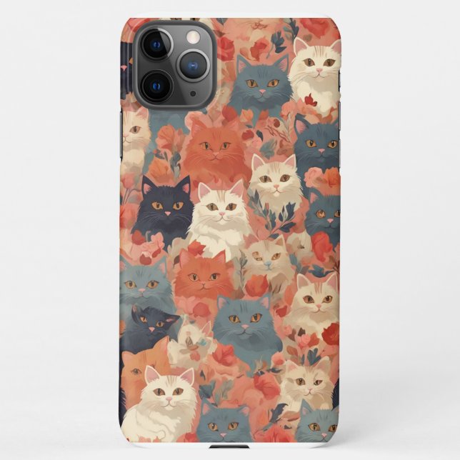 Funda Para iPhone Estuche de teléfono de patrón de gato (Reverso)