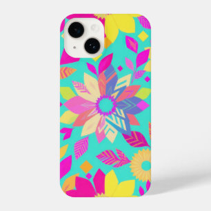 Funda Para iPhone 14 Estuche de teléfono de patrón floral vibrante
