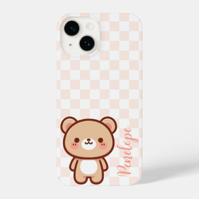 Funda Para iPhone Estuche de teléfono del oso kawaii personalizado (Reverso )