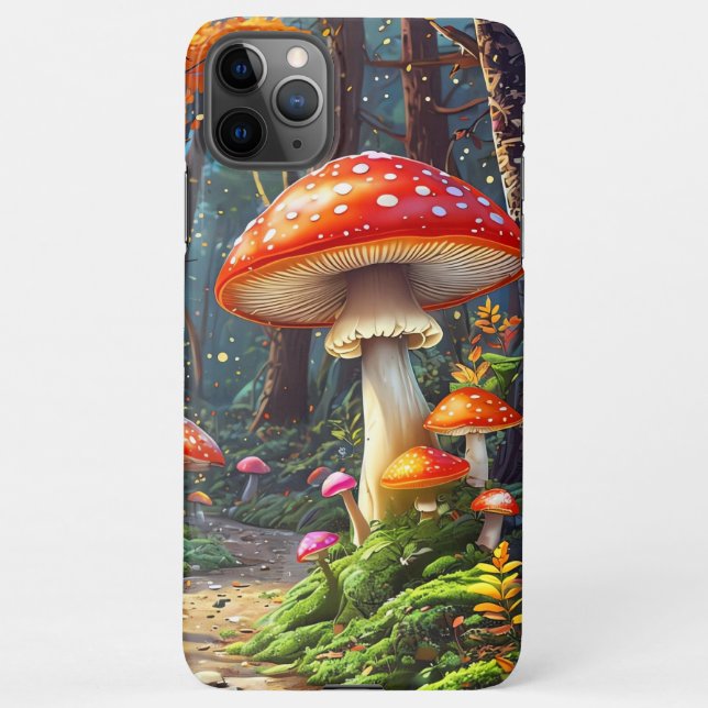 Funda Para iPhone Estuche de teléfono delgado para hongos caprichoso (Reverso)