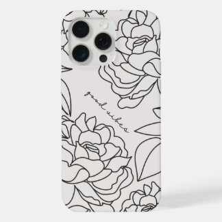 Estuche de teléfono estético floral mínimo gris