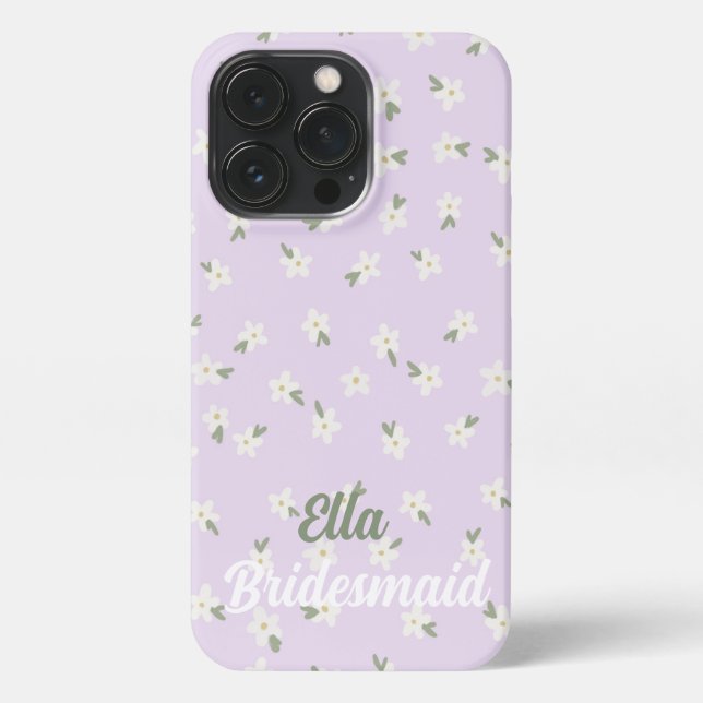 Funda Para iPhone estuche de teléfono floral personalizado lilac (Reverso)