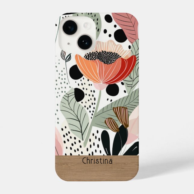 Funda Para iPhone Estuche de teléfono gráfico floral personalizado (Reverso )