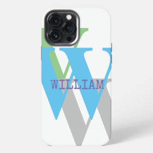Funda Para iPhone 13 Pro Max Estuche de teléfono MONOGRAM NOMBRE INICIAL palabr