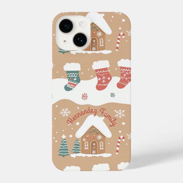 Funda Para iPhone Estuche de teléfono para Navidades Gingerbread per (Reverso )