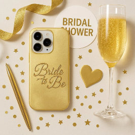 Estuche de teléfono para novia Chic Gold Bride To