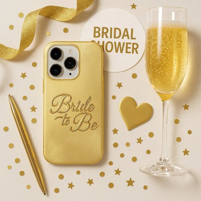 Funda Para iPhone Estuche de teléfono para novia Chic Gold Bride To  (Subido por el creador)