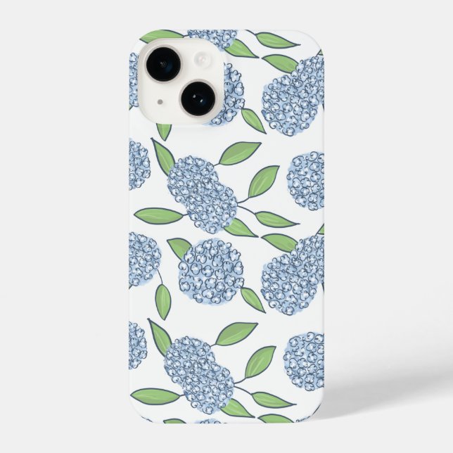 Funda Para iPhone Estuche de teléfono preppy de Hydrangea Happy (Reverso )