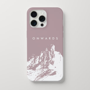 Estuche de teléfono rosa pálido de montaña minimal