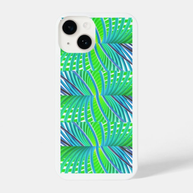 Funda Para iPhone Estuche de teléfono verde y azul (Reverso )