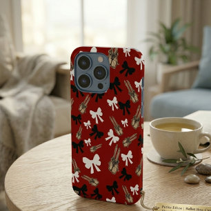 Estuche de vela roja y lazo Coquette oscuro temper