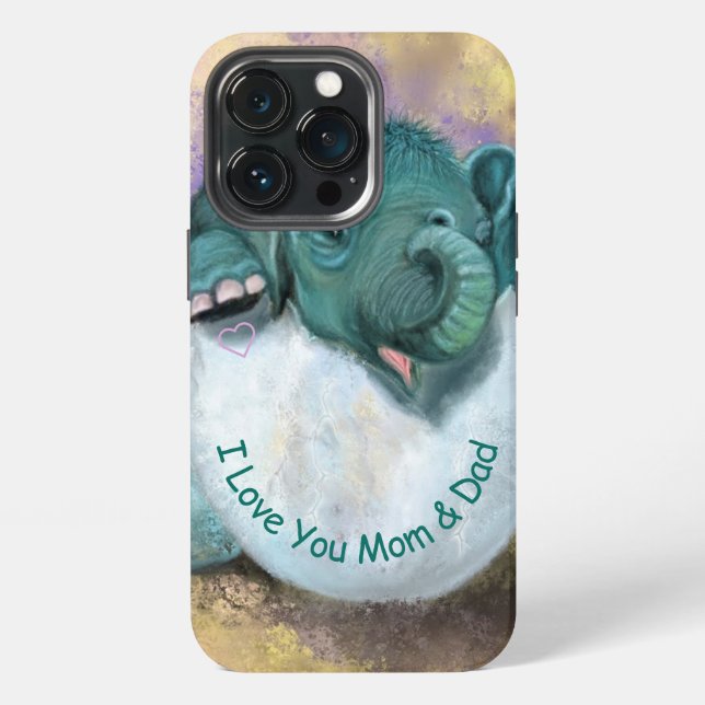 Funda Para iPhone Estuche elefante Hatching Funny para iPhone - Text (Reverso )